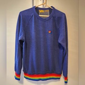 Aviator Nation navy rainbow sweatshirt womens size M